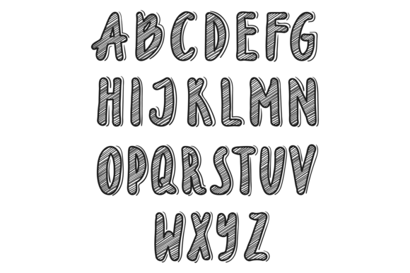 Alphabet in Sketch Style Graphics & Illustrations