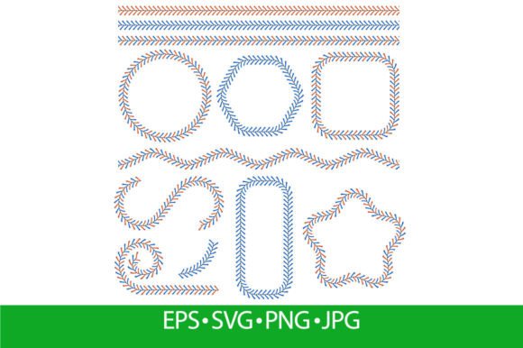 Baseball Ball Laces, Red and Blue Illustration Review