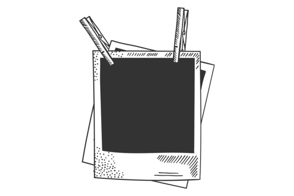 Blank Photo Frame Doodle Template: Graphics & Illustrations
