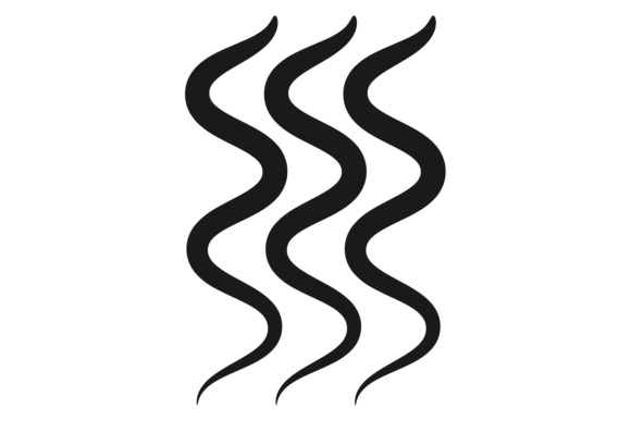 Calligraphic Black Waves Symbol for Graphics & Illustrations