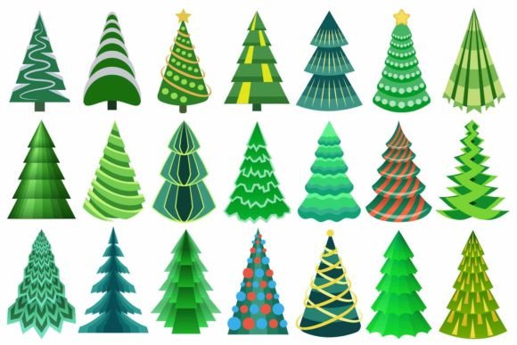 Christmas Tree Set Graphics & Illustrations for Crafters