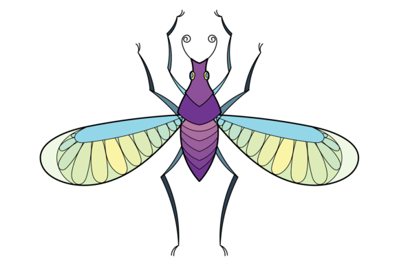 Cicada Icon Graphics: Summer Wild Insect Illustrations
