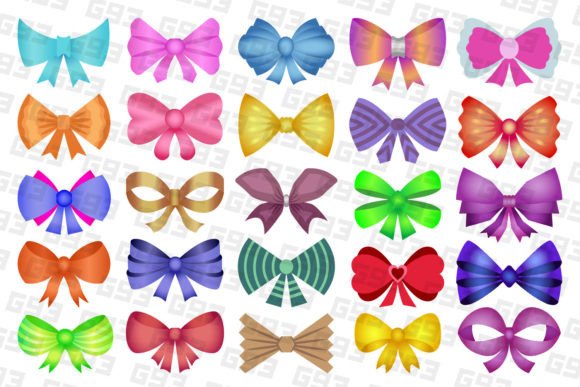Colorful Ribbon Bow Graphics & Illustrations