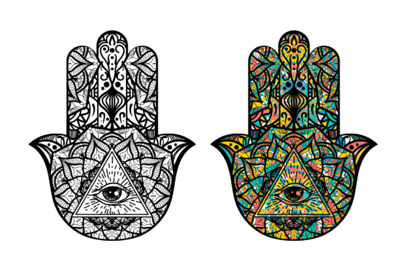 Eye in Hamsa Hand Graphics & Illustrations