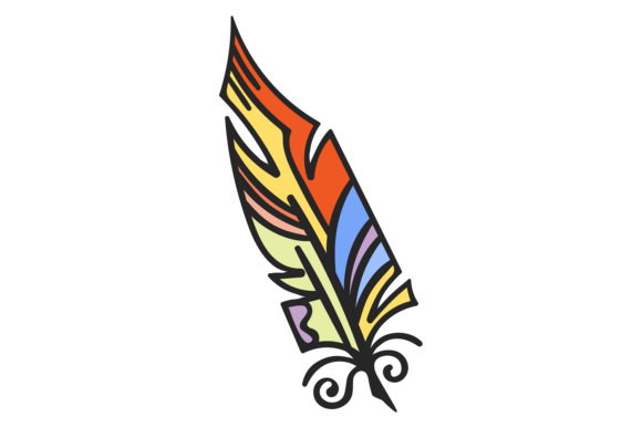 Fantasy Quill Icon: Colorful Ornate Graphics & Illustrations