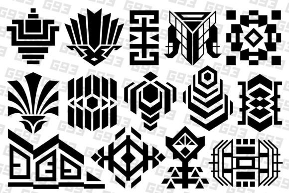 Flat Art Deco Design Elements: Graphics & Illustrations
