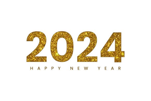 Golden Glitter 2024 Happy New Year