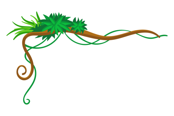 Green Tropical Branch Corner: Illustrations & Graphics for Crafting