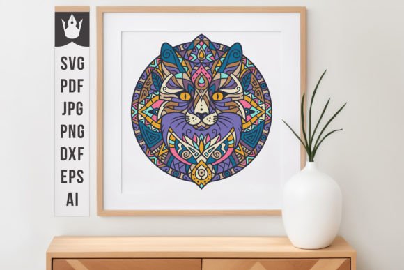Mandala V2 Boho Cat Vector Art: Graphics & Illustrations Review