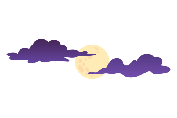 Moon with Dark Clouds: Night Sky Graphics & Illustrations