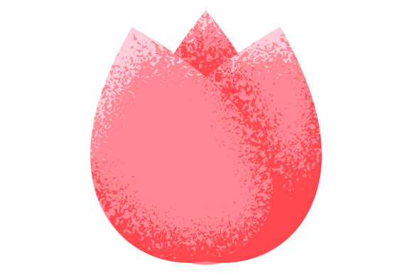 Red Tulip Icon. Textured Flower Graphics & Illustrations