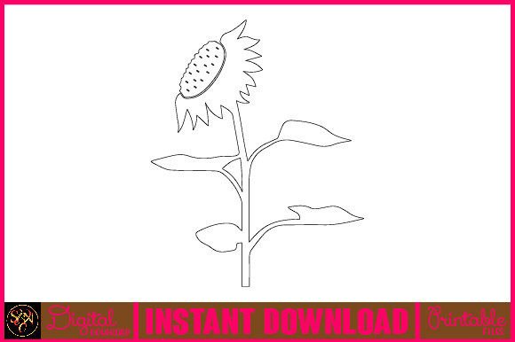 Sunflower Line Art SVG: Free Graphics for Brands