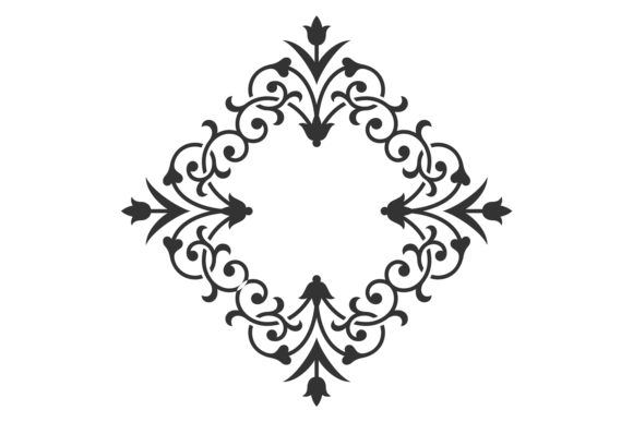 Vintage Baroque Monogram Border Graphics & Illustrations